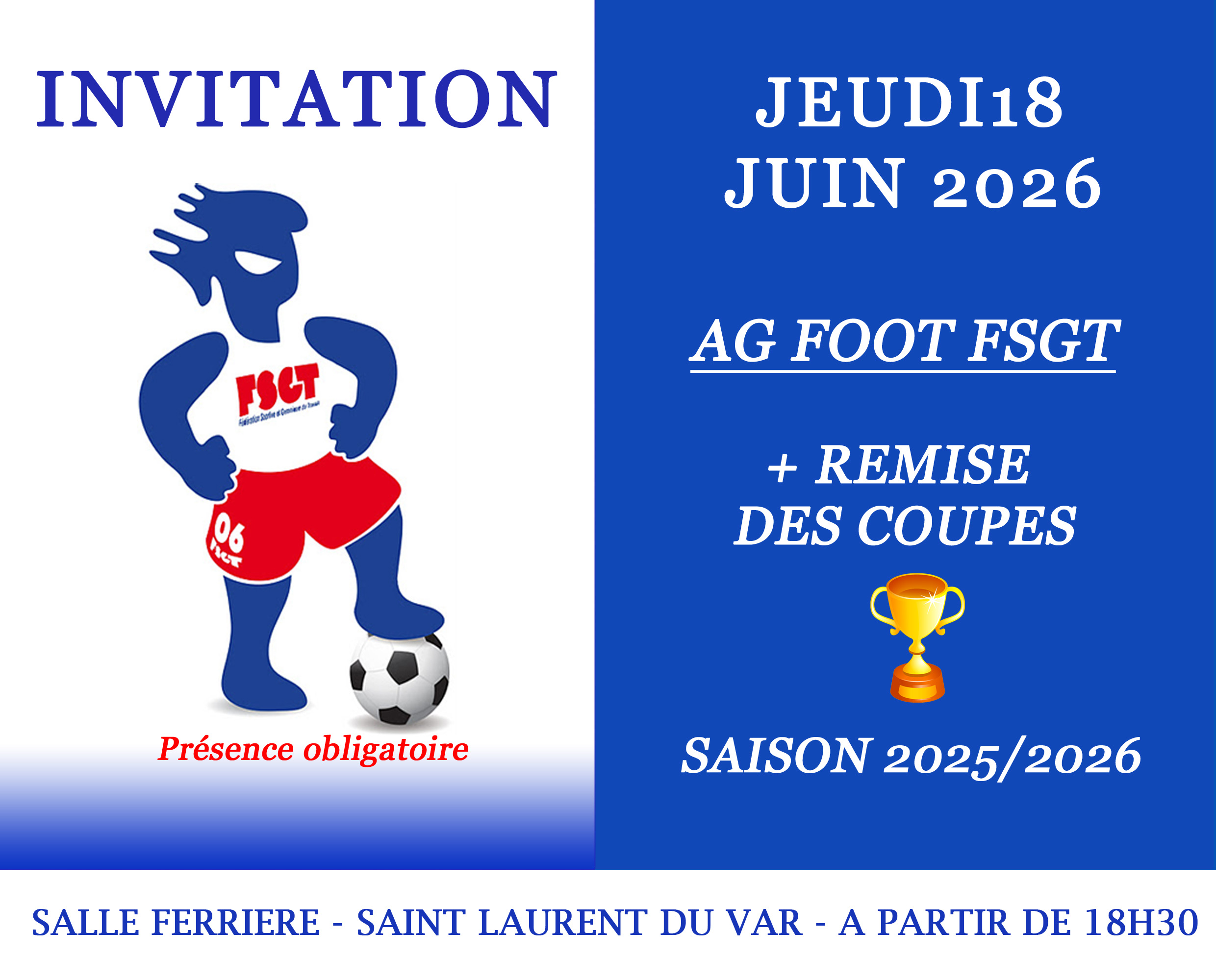 AG FOOTBALL - JEUDI 18 JUIN